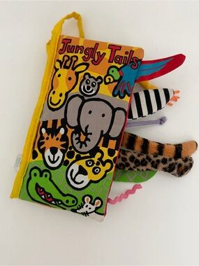 Jellycat Jungly Tails Soft Activity Book Jungle Animals Baby Toddler Touch Feel